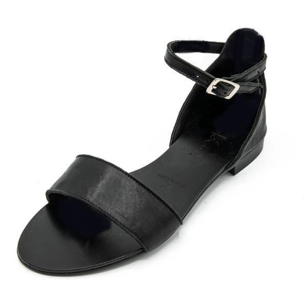 sandalo in cuoio nero Sara