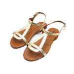 Sandali da donna eleganti in cuoio platino Alice