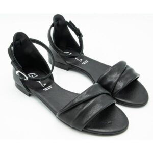 Sandalo donna in pelle nero Diva - immagine 6