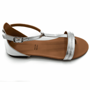 Sandalo donna laminato argento Ostuni - immagine 3