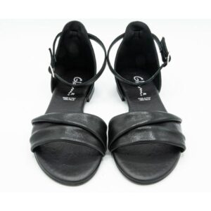Sandalo donna in pelle nero Diva - immagine 7