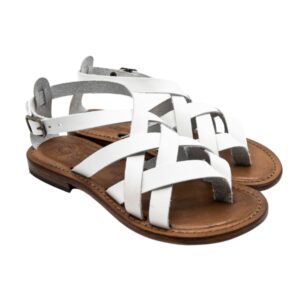 Sandali infradito donna in cuoio bianco Moa - immagine 3