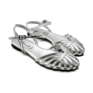 Ballerine argento con cinturino Dais - immagine 1