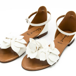 Sandalo donna in cuoio bianco Giada - immagine 1