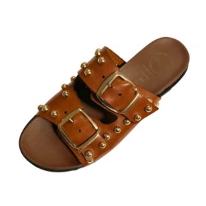 Sandali donna in cuoio con borchie Blondie - immagine 3