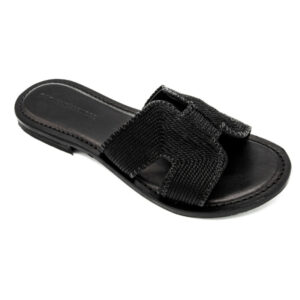 Sandali ciabatta da donna cuoio nero Vitoria - immagine 3