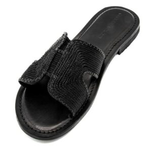 Sandali ciabatta da donna cuoio nero Vitoria - immagine 4