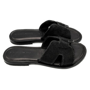 Sandali ciabatta da donna cuoio nero Vitoria - immagine 5