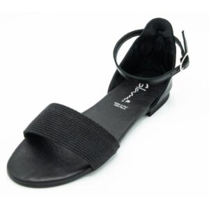 Sandalo donna in cuoio con fascia nera Dalila - immagine 1